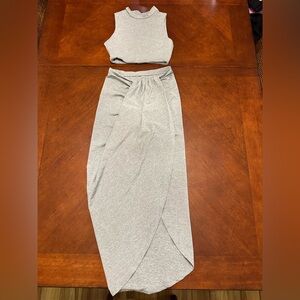Zaful Gray Women's Skirt Set